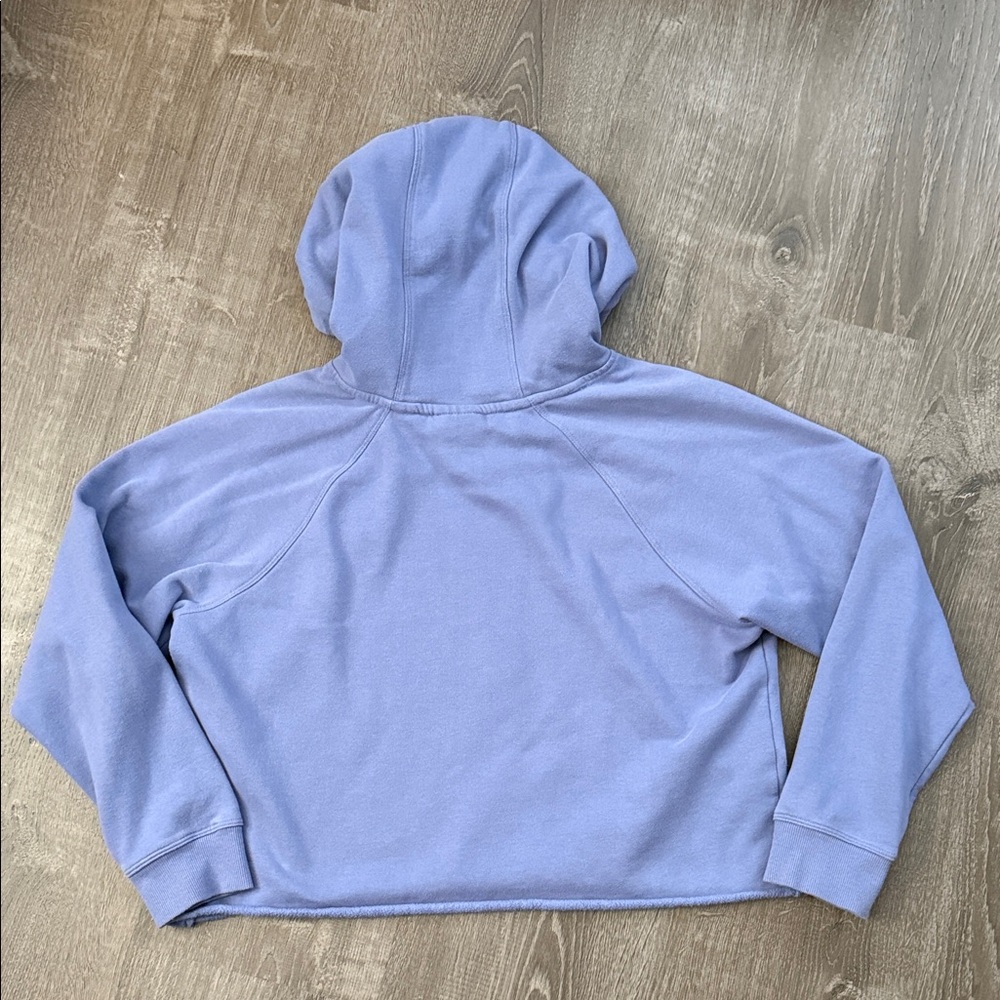 Calvin Klein Purple Cropped Hoodie with Branded Black Drawstrings Medium - Picture 5 of 5